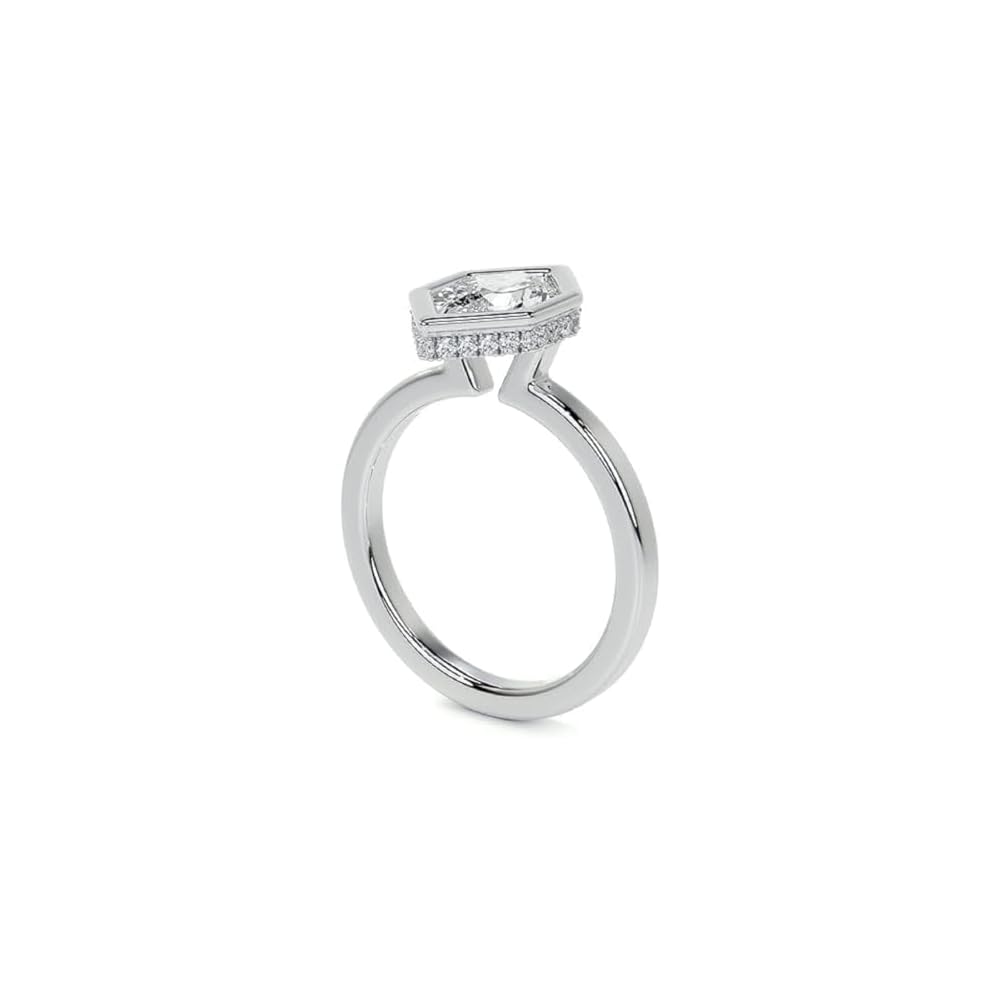 1CT-5CT Dutch Marquise Cut Moissanite Ring Bezel Hidden Halo Diamond Engagement Rings For Women Wedding Bridal Set Solitaire 925 Silver Solid Gold Gift For Her