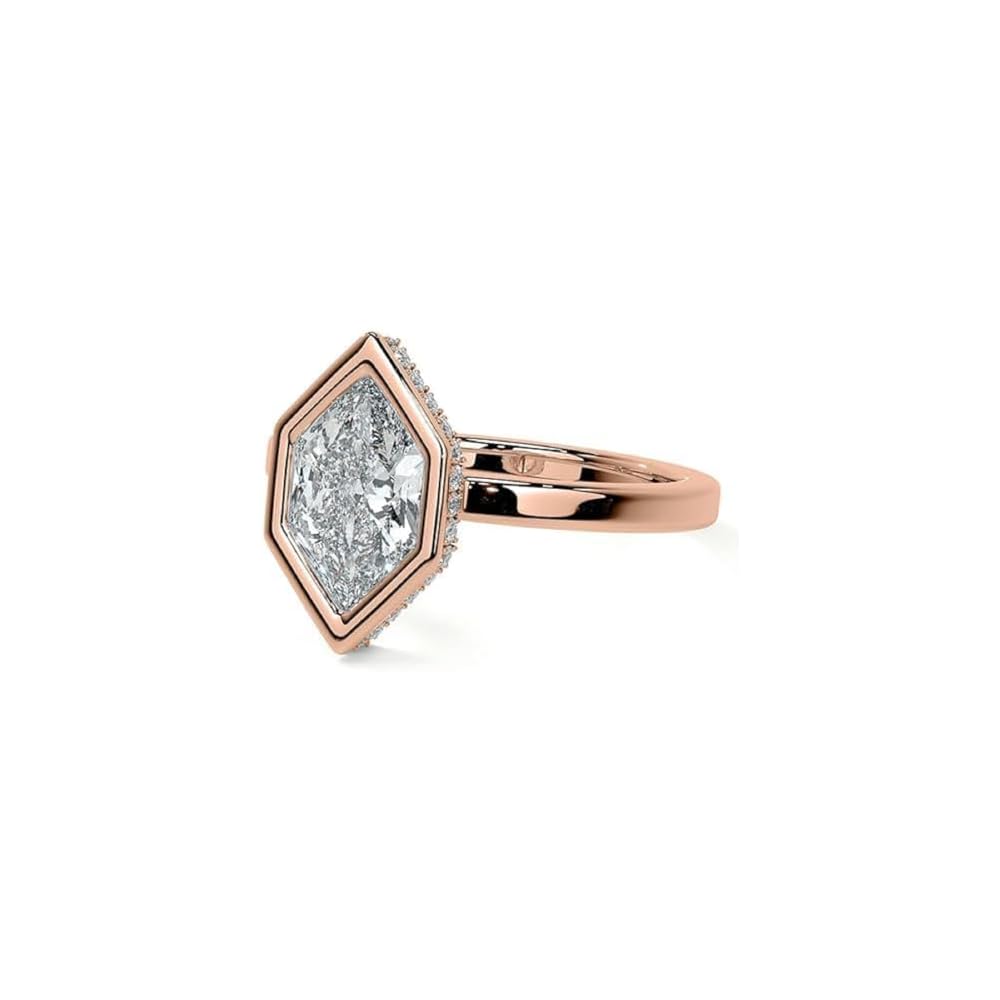 1CT-5CT Dutch Marquise Cut Moissanite Ring Bezel Hidden Halo Diamond Engagement Rings For Women Wedding Bridal Set Solitaire 925 Silver Solid Gold Gift For Her