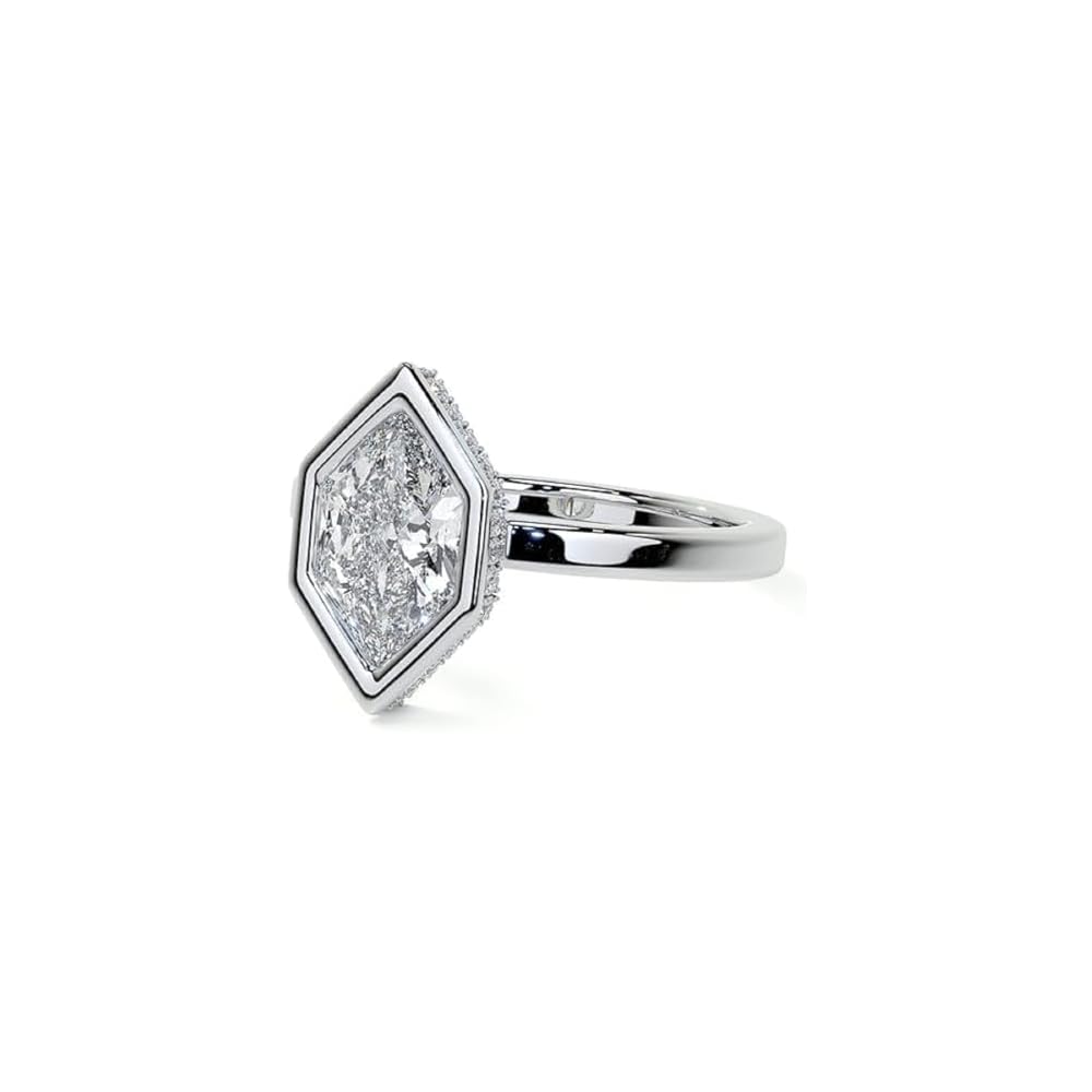 1CT-5CT Dutch Marquise Cut Moissanite Ring Bezel Hidden Halo Diamond Engagement Rings For Women Wedding Bridal Set Solitaire 925 Silver Solid Gold Gift For Her
