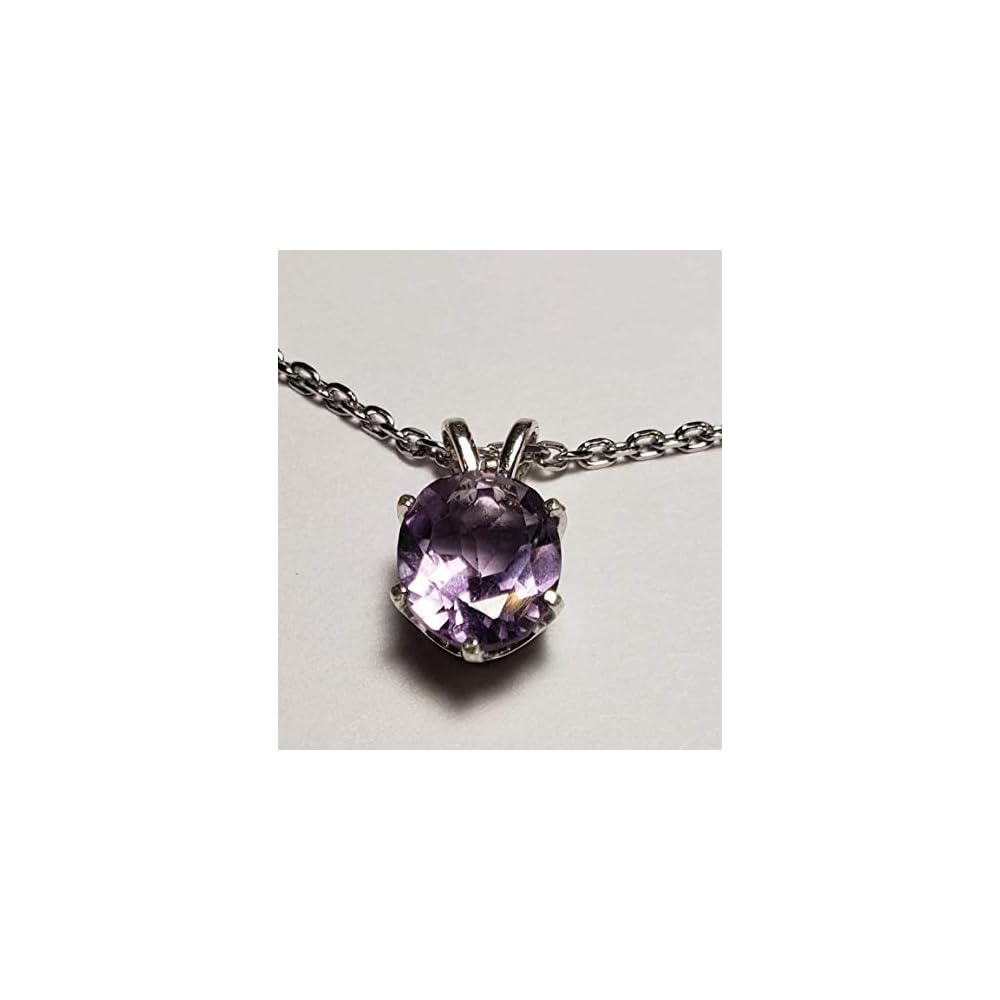 Natural Oval Amethyst Sterling Silver Necklace, 2.17cts