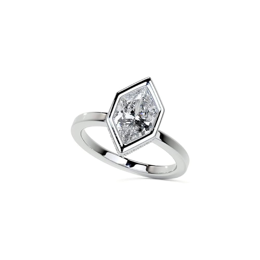 1CT-5CT Dutch Marquise Cut Moissanite Ring Bezel Hidden Halo Diamond Engagement Rings For Women Wedding Bridal Set Solitaire 925 Silver Solid Gold Gift For Her